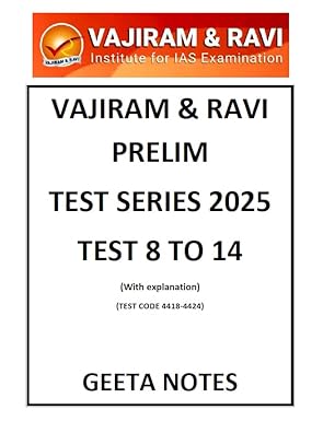UPSC Vajiram & Ravi GS Prelims Test Series 2025, Tests 8-14 With Solutions, English Medium, Subject-Wise, Code 4411-4424  (SPIRAL, VAJIRAM & RAVI)